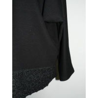 Stylowy czarny sweter OVERSIZE z golfem i gipiurą  DUŻE ROZMIARY